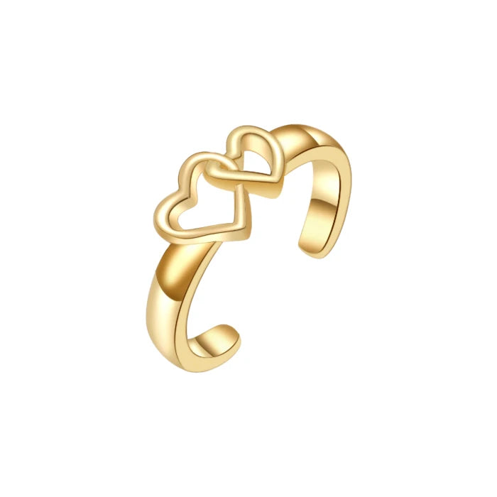 Fashion Toe Ring for Women Girl 18K Gold Plated Jewelry Small Size Adjustable Open Tail Stacking Rings Summer Beach Foot Jewelry