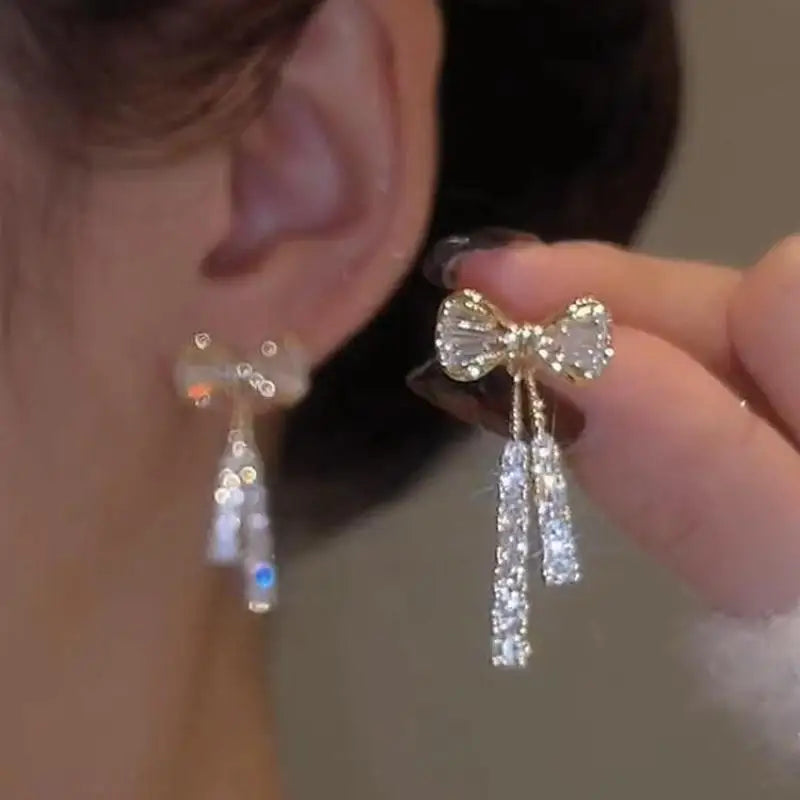 925 Silver Needle Korean Fashion Square Pearl Drop Earrings For Women Jewelry 2024 Trending New Women's Vintage Zircon Earrings