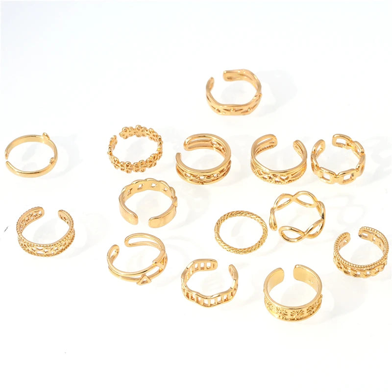 Fashion Toe Ring for Women Girl 18K Gold Plated Jewelry Small Size Adjustable Open Tail Stacking Rings Summer Beach Foot Jewelry