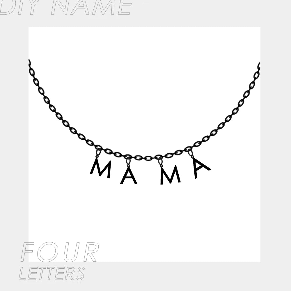 SUNIBI Custom Name Necklace for Women Personalized Stainless Steel Initial Letter Pendant Zircon Necklace Jewelry Dropshipping