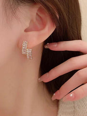 Cubic Zirconia Luxury Style Stud Earrings