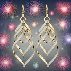 Metal Layered Swirling Geometric Earrings(multiple colors)