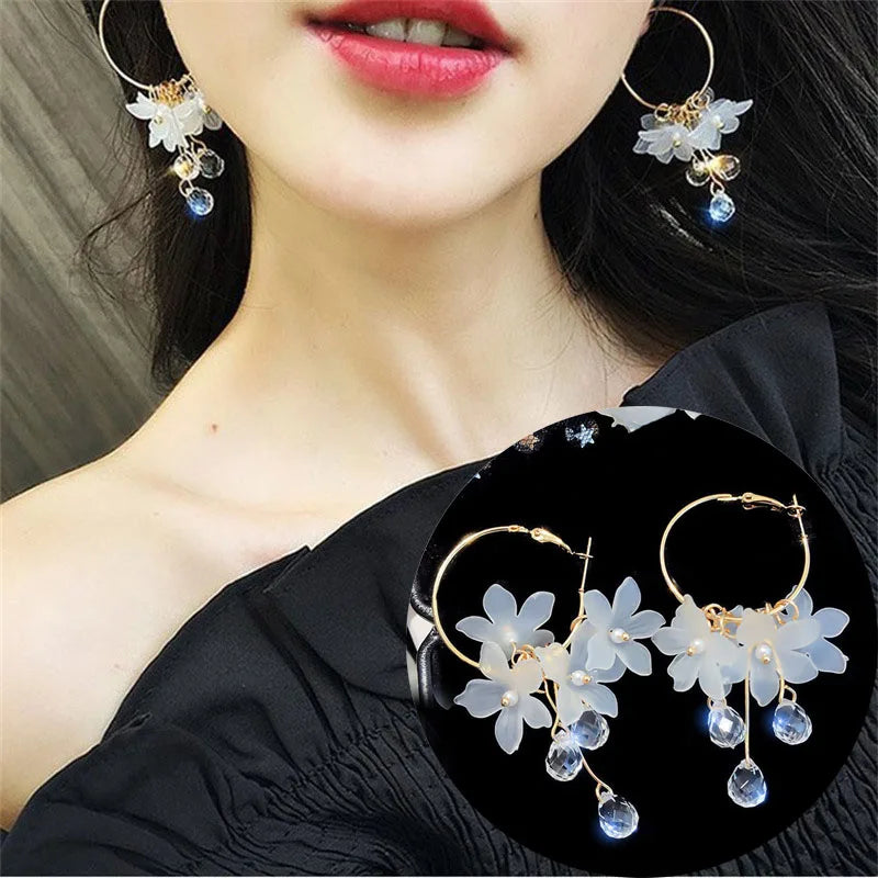 925 Silver Needle Korean Fashion Square Pearl Drop Earrings For Women Jewelry 2024 Trending New Women's Vintage Zircon Earrings