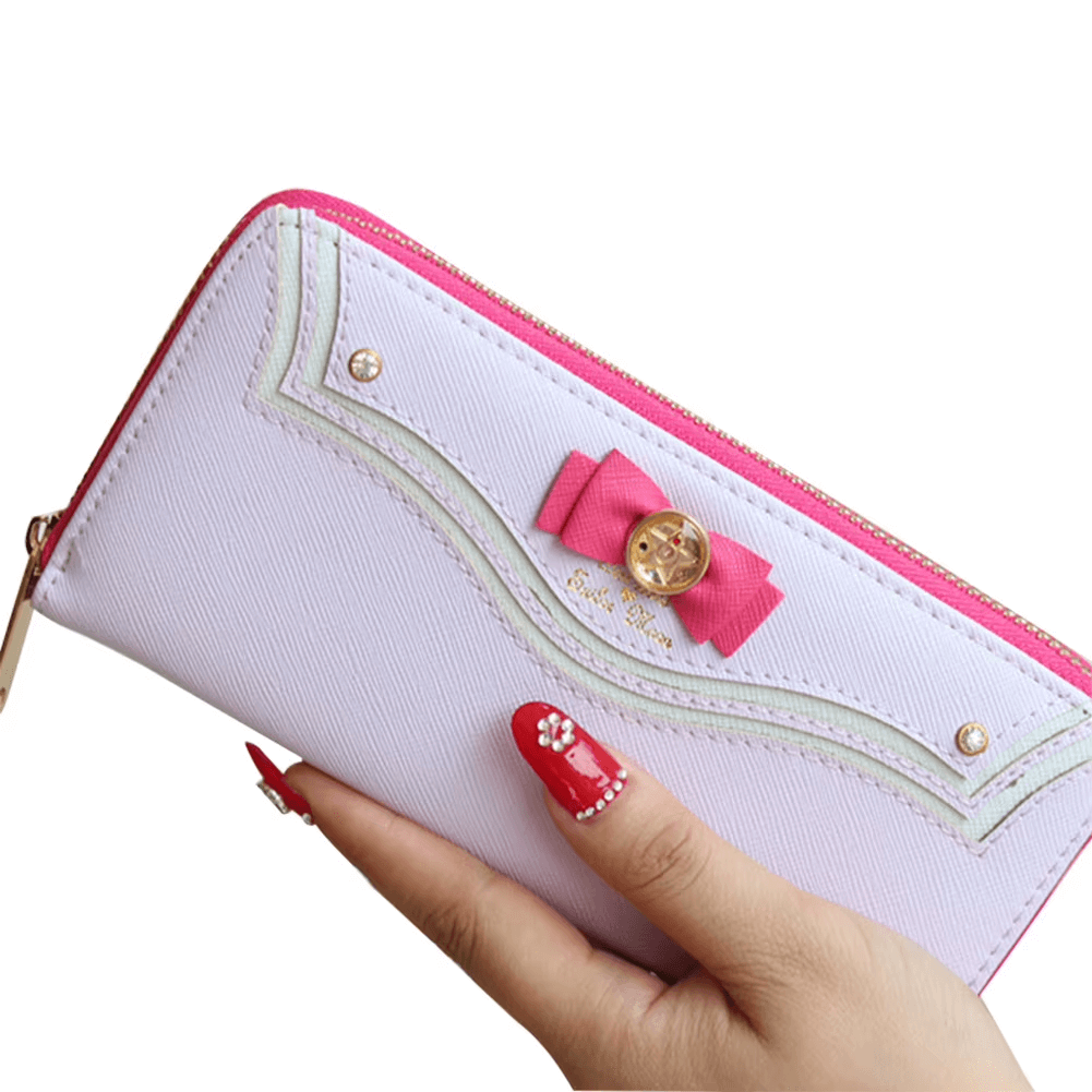 Sailor Moon Women Long Purse | Sailor Moon Bow Design Wallet