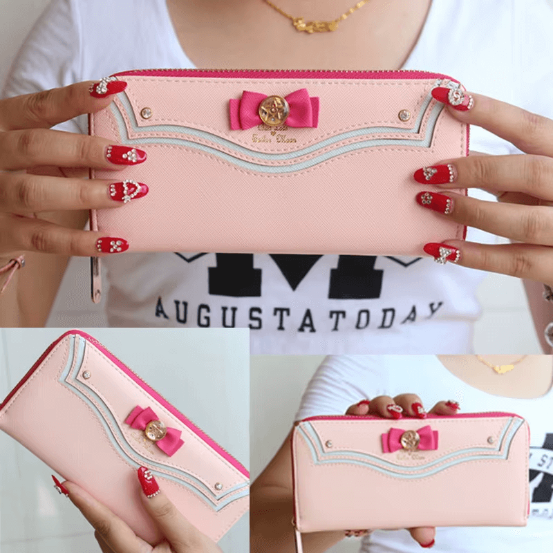 Sailor Moon Women Long Purse | Sailor Moon Bow Design Wallet