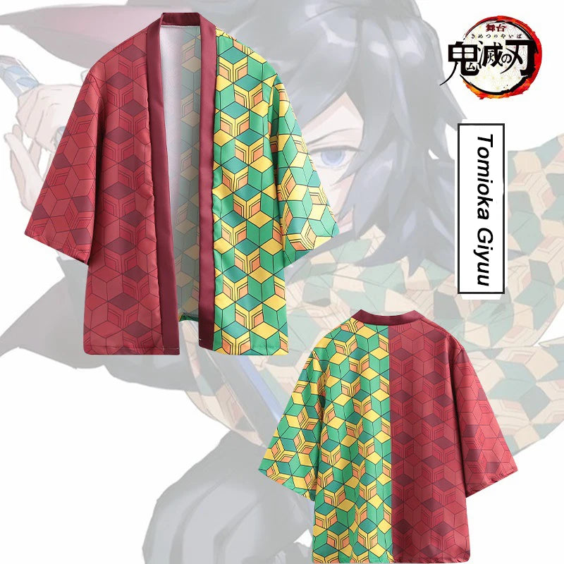 Anime Cosplay Costume Cloak Kimetsu Haori Kimono Agatsuma Zenitsu Kochou Shinobu Summer Coat Shirt Trench