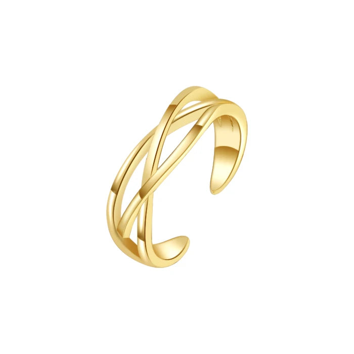 Fashion Toe Ring for Women Girl 18K Gold Plated Jewelry Small Size Adjustable Open Tail Stacking Rings Summer Beach Foot Jewelry