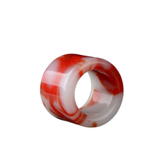 Natural Nephrite Red Jade Thumb Ring Men Women Healing Gemstone Fine Jewelry Genuine Chinese Hetian Jades Wide Rings Band