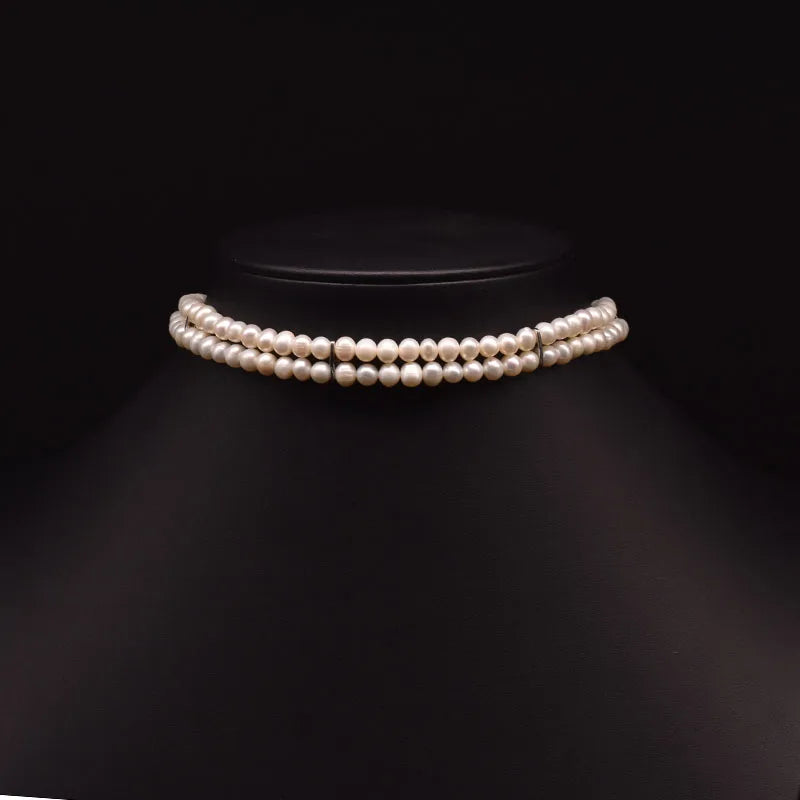 GLSEEVO Natural Baroque Freshwater Pearl Necklace Women's Wedding Anniversary Handmade Luxury Flower Style Jewelry GN0273