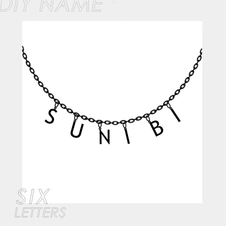 SUNIBI Custom Name Necklace for Women Personalized Stainless Steel Initial Letter Pendant Zircon Necklace Jewelry Dropshipping