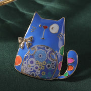 Meicem Cartoon Cat Brooch Pin Jewelry Cute Funny Trendy Lapel Pin Designer Enamel Brooches Pins for Women Girls 2024