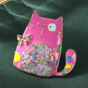 Meicem Cartoon Cat Brooch Pin Jewelry Cute Funny Trendy Lapel Pin Designer Enamel Brooches Pins for Women Girls 2024