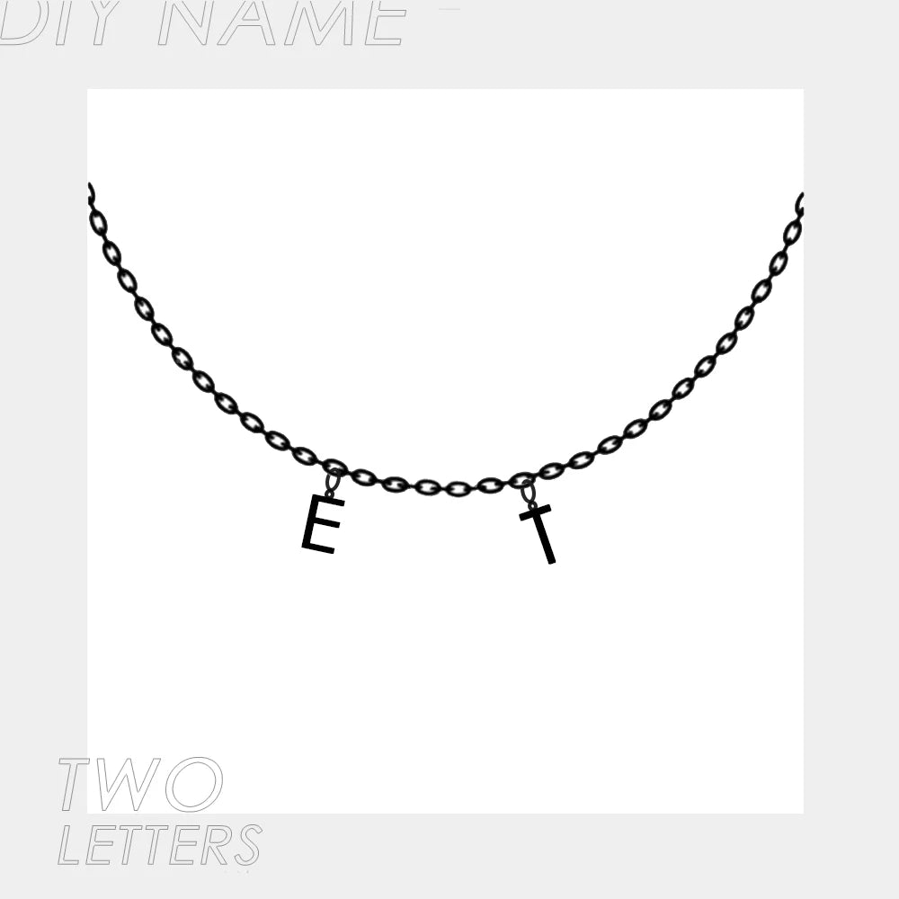SUNIBI Custom Name Necklace for Women Personalized Stainless Steel Initial Letter Pendant Zircon Necklace Jewelry Dropshipping