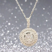 Silver Round Plate Pendant Necklace