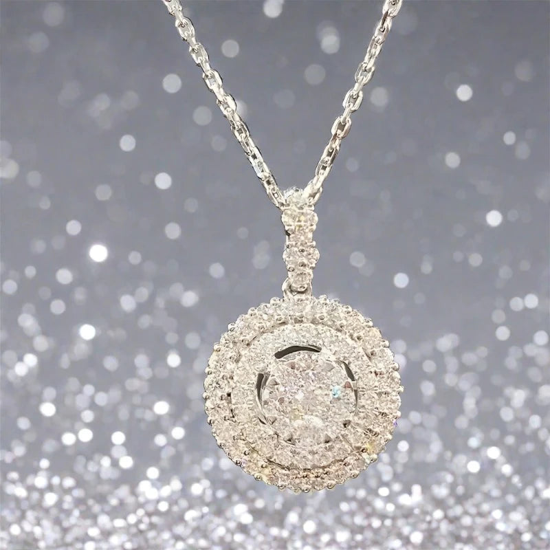 Silver Round Plate Pendant Necklace