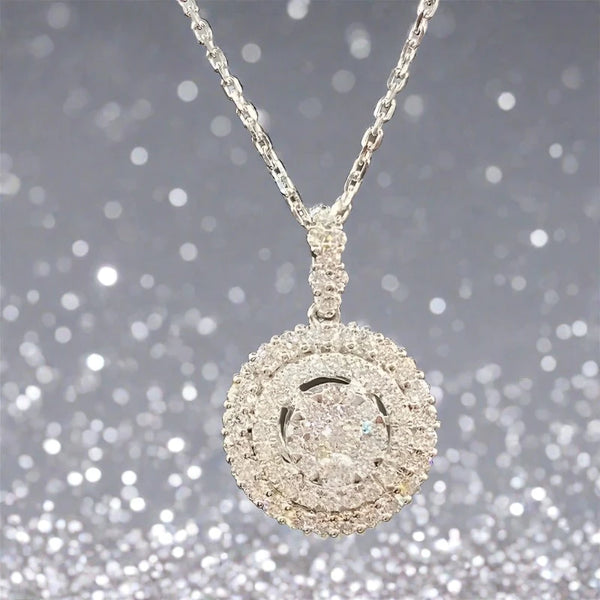 Silver Round Plate Pendant Necklace