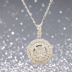 Silver Round Plate Pendant Necklace