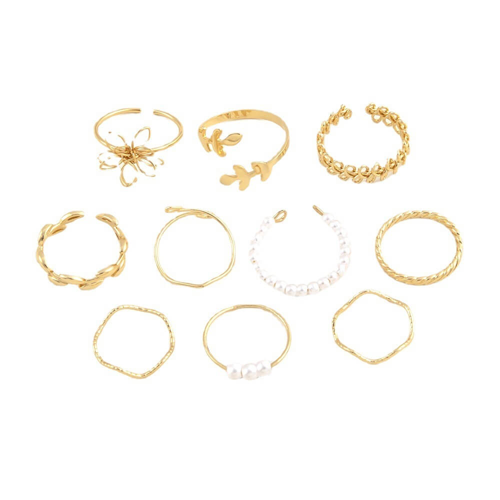 Simple Openwork Flower Band Ring | Glossy Floral Ring For Women