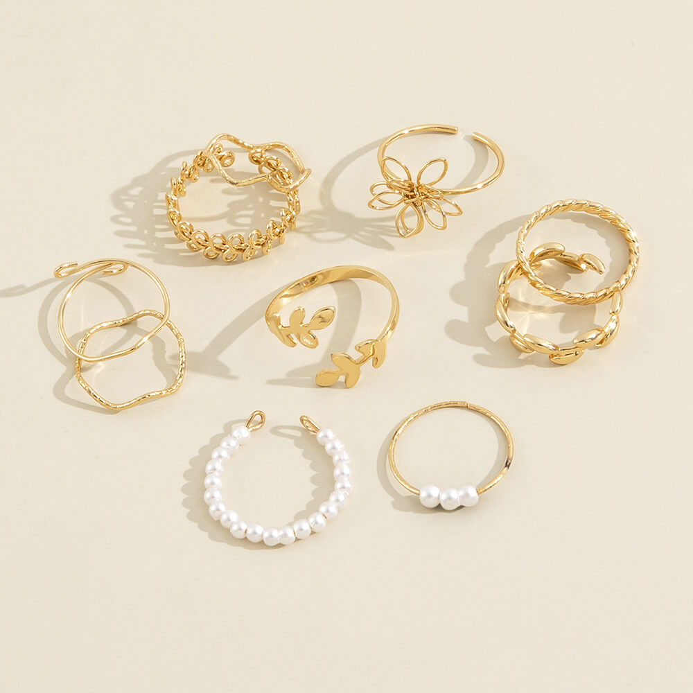 Simple Openwork Flower Band Ring | Glossy Floral Ring For Women