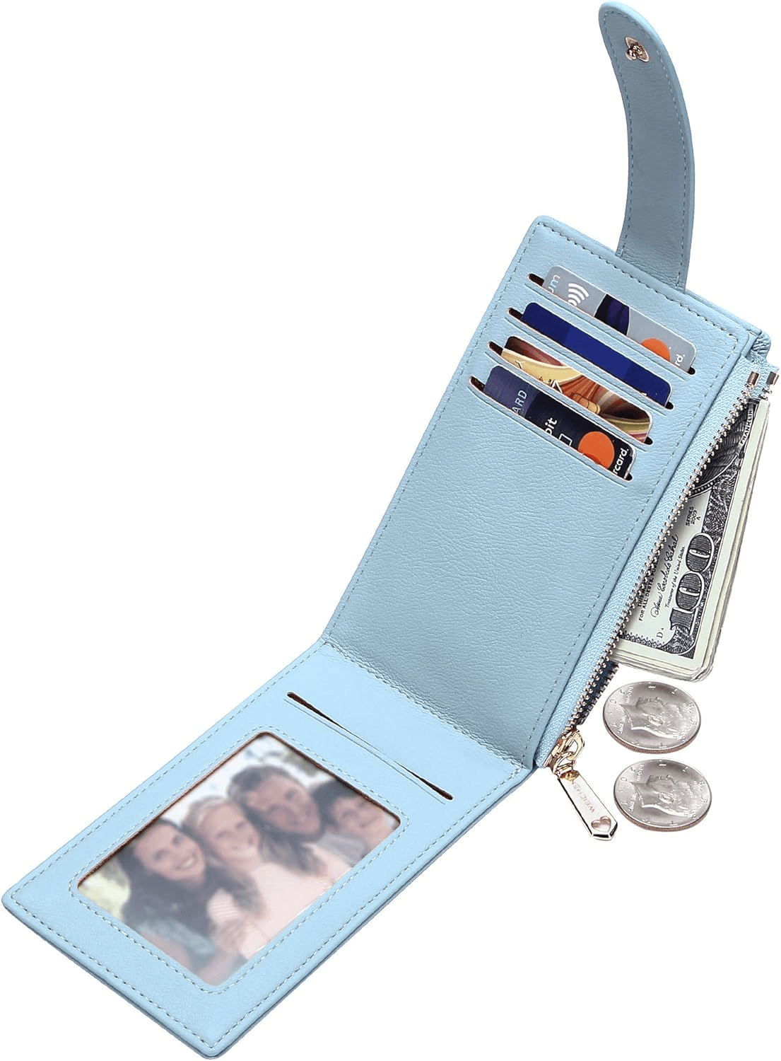 Slim Bifold Rid Wallet For Women  Women's Wallet With Many Card Slots