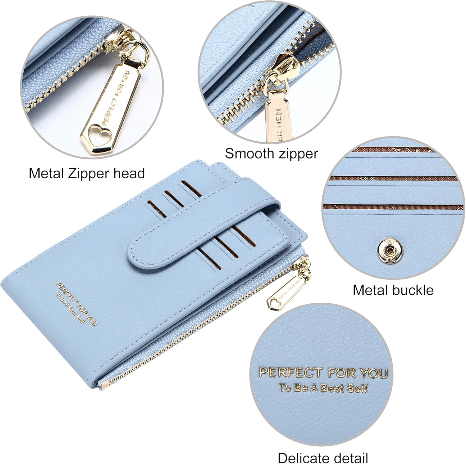 Slim Bifold Rid Wallet For Women  Women's Wallet With Many Card Slots