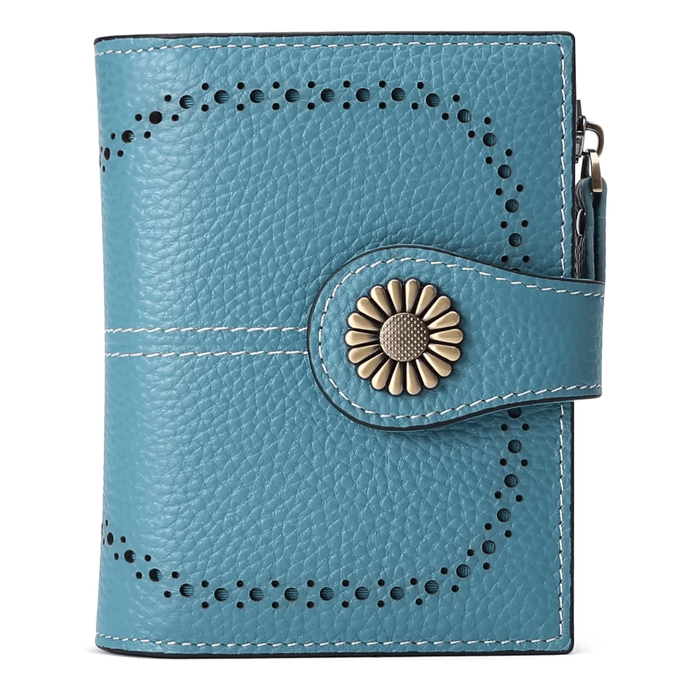 Small Genuine Leather Bifold Wallet For Women | RFID Blocking Wallet 
