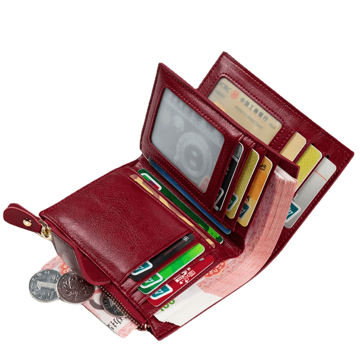 Small Genuine Leather Wallet For Women | Short Zipper Wallet Women