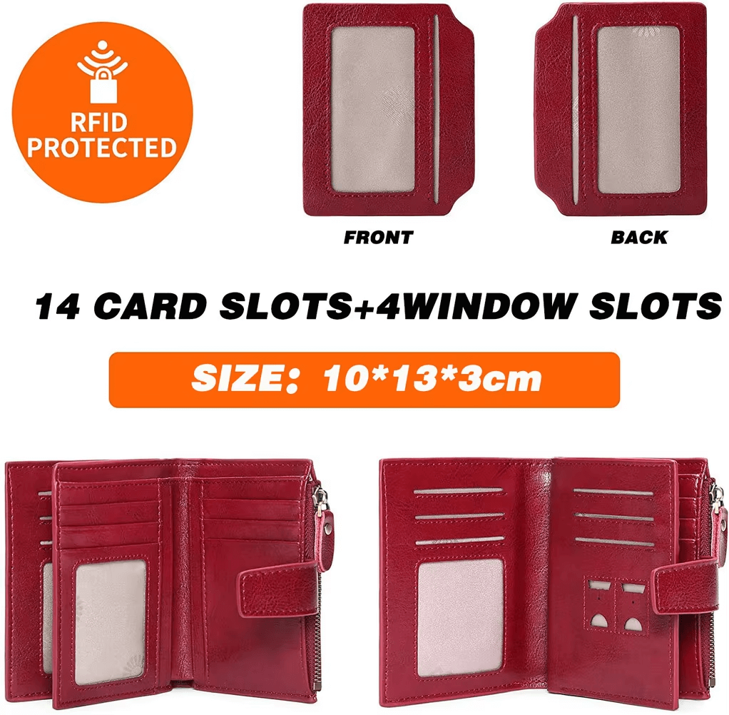Small Genuine Leather Wallet For Women | Short Zipper Wallet Women