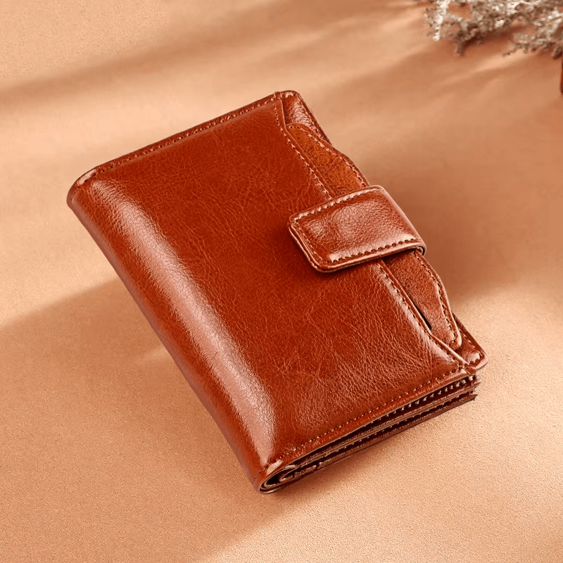 Small Genuine Leather Wallet For Women | Short Zipper Wallet Women