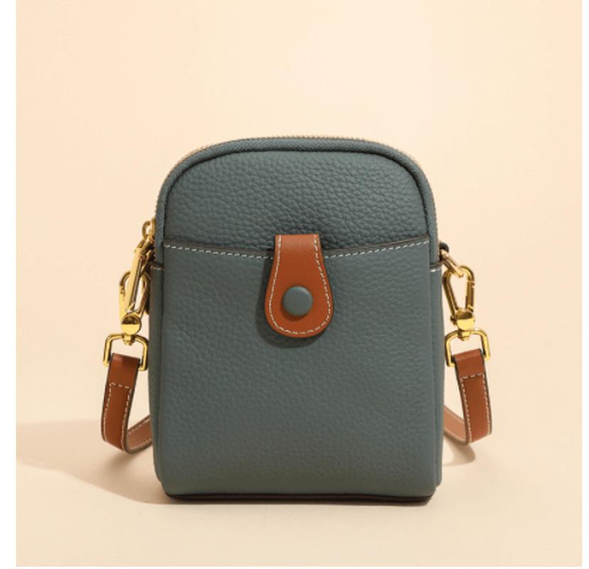 Small Lychee Pattern Leather Phone Bag  Crossbody Wallet For Women