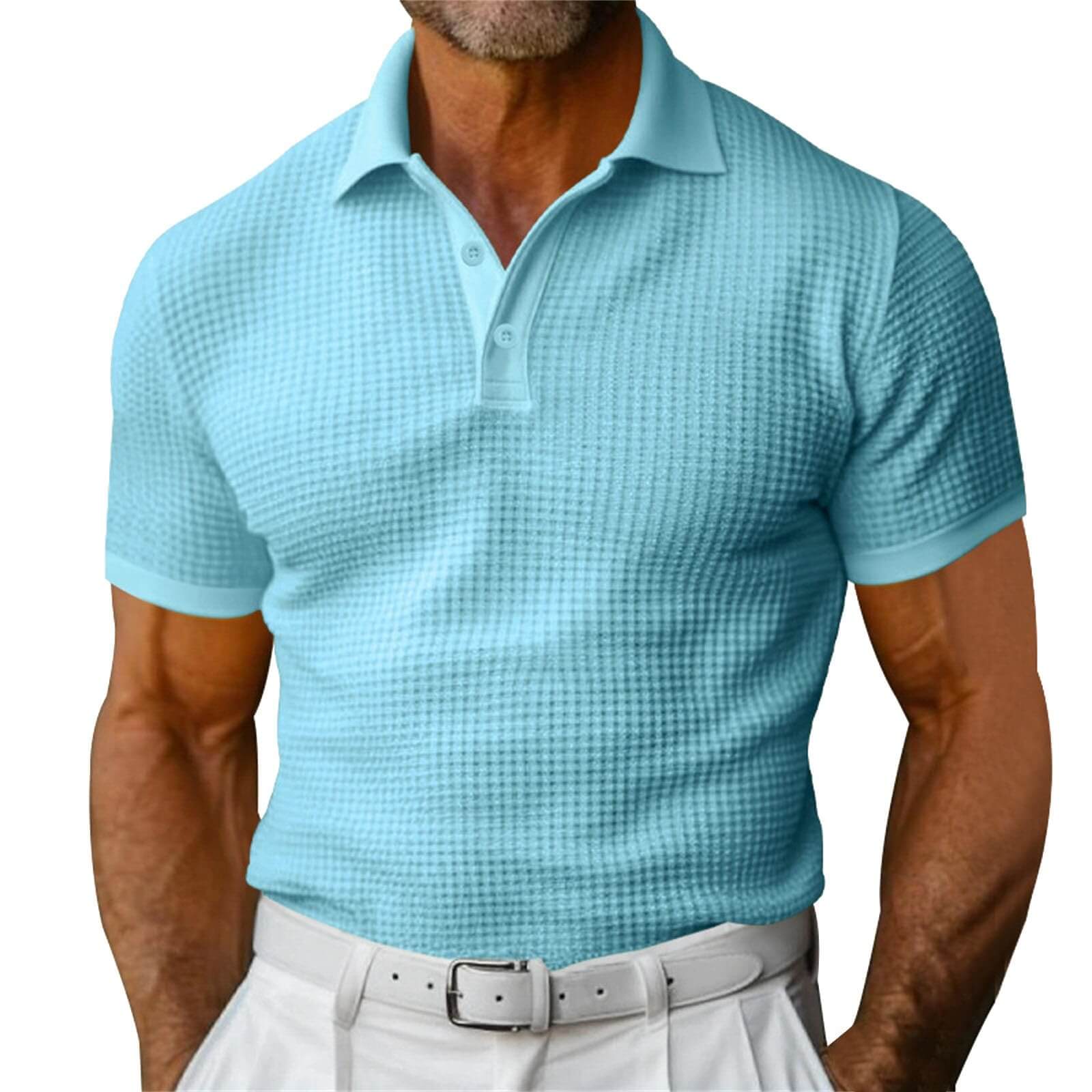 Soft Cotton Waffle Polo Shirt Men | Stylish Summer Polo Shirt For Men