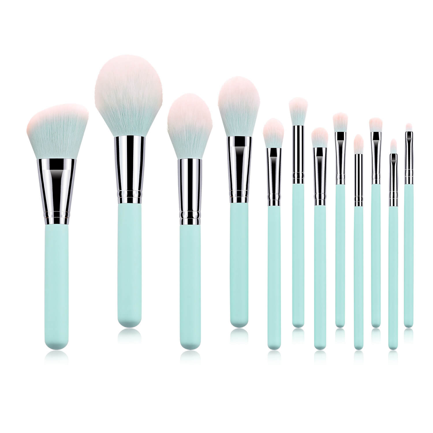 Soft Light Blue Cosmetic Brushes For Beginners | Blue Makeup Brush Set