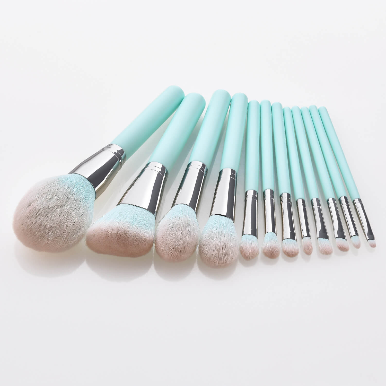 Soft Light Blue Cosmetic Brushes For Beginners | Blue Makeup Brush Set