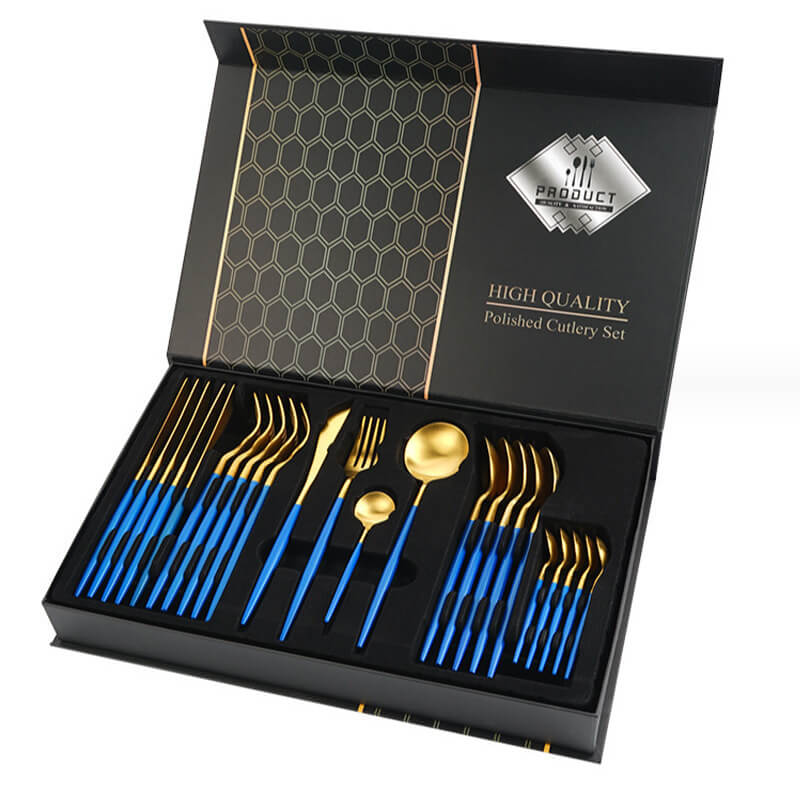 Stainless Steel Tableware Set | Luxury Gift Box 24 Cutlery Set