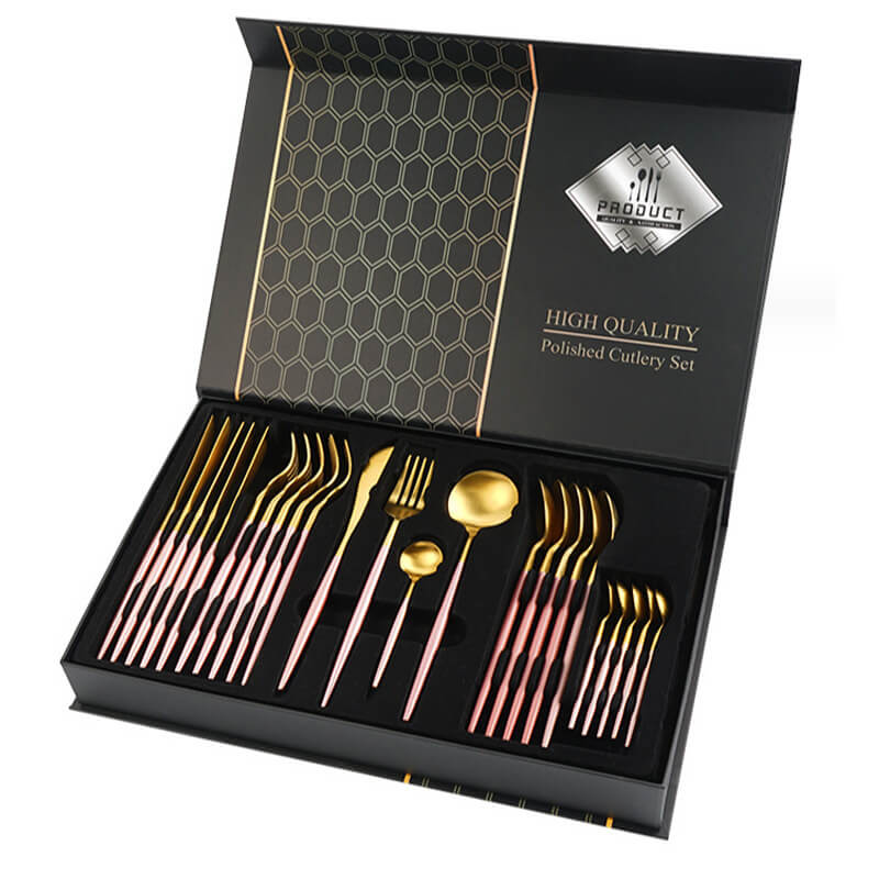 Stainless Steel Tableware Set | Luxury Gift Box 24 Cutlery Set