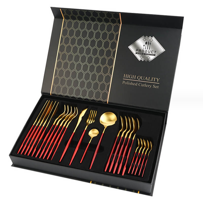 Stainless Steel Tableware Set | Luxury Gift Box 24 Cutlery Set