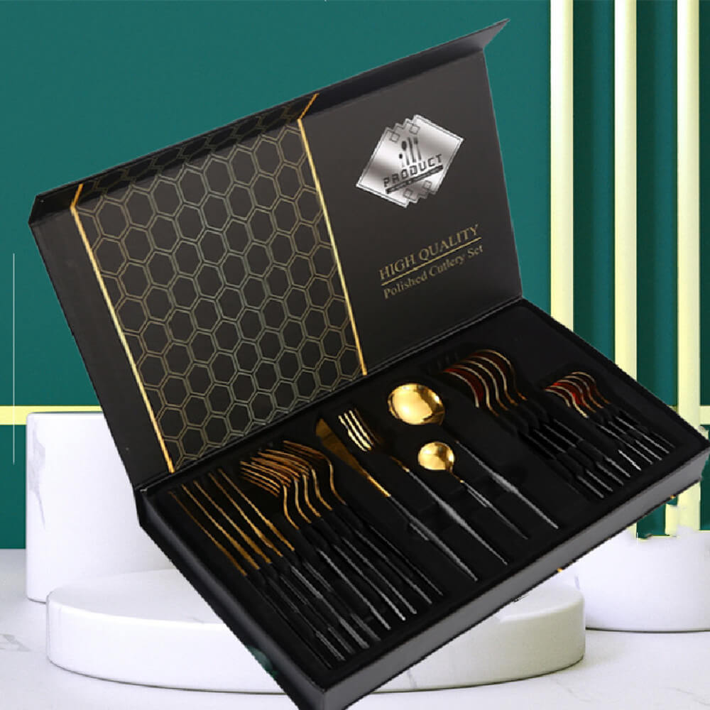 Stainless Steel Tableware Set | Luxury Gift Box 24 Cutlery Set