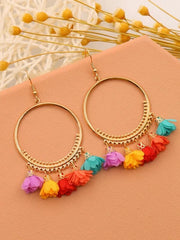 Colorful Flower Tassel Earrings