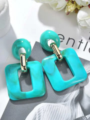 Square Decor Drop Earrings