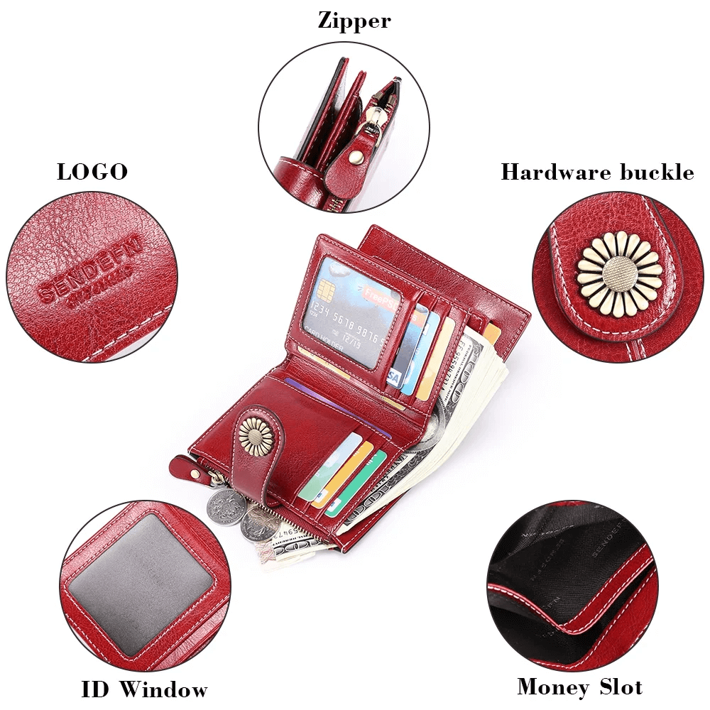 Travel-Friendly Small Leather Purse For Cards | Mini Wallet women