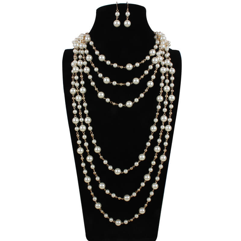 Trendy Multilayer Pearl Jewelry For Women | Sweater Chain Necklace