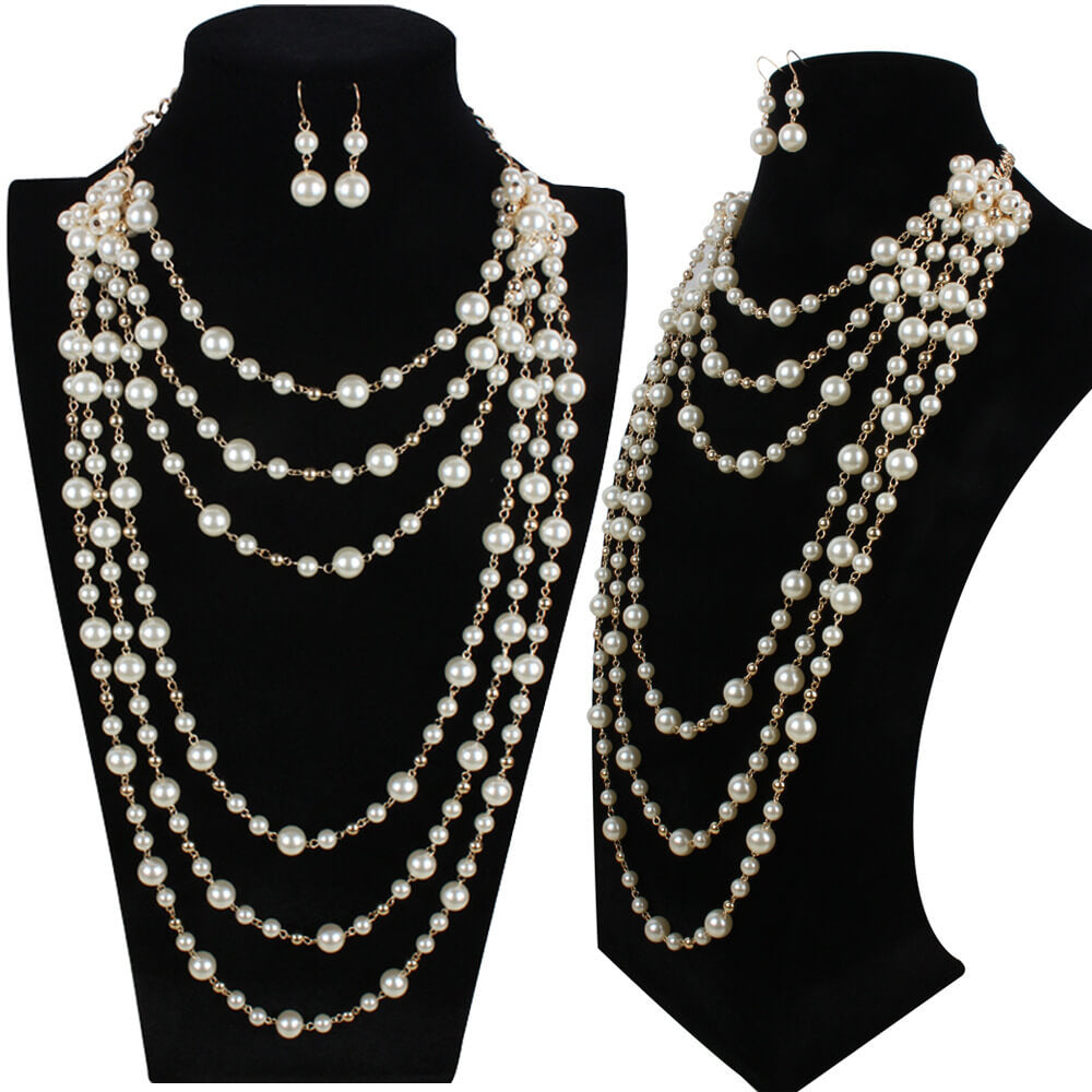 Trendy Multilayer Pearl Jewelry For Women | Sweater Chain Necklace
