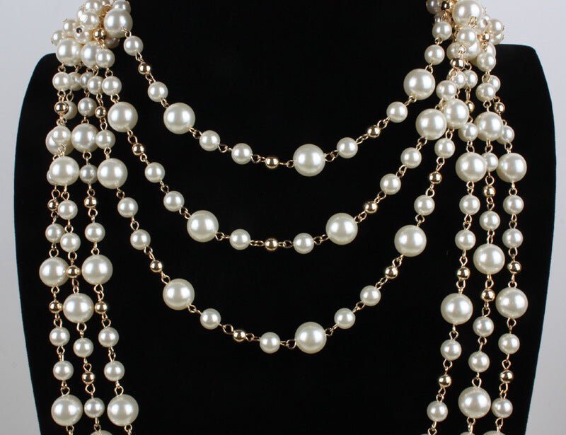 Trendy Multilayer Pearl Jewelry For Women | Sweater Chain Necklace