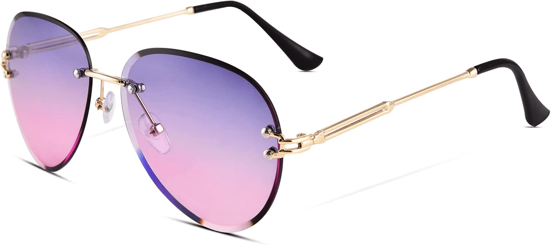 Trendy Oversized Sunglasses For Women | Designer Rimless Sunglasses 