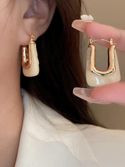 U-shaped Frosted Gold Earrings