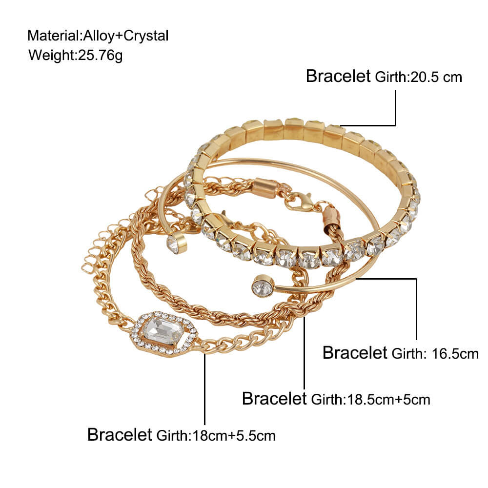 Vintage Bohemian Charm Bracelet Set  4 Pcs Bracelet Set For Women