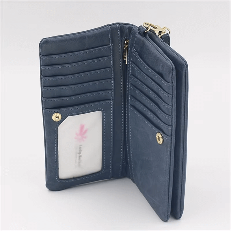Vintage Frosted Double Zipper Long Wallet | Double Zipper Wallet Women