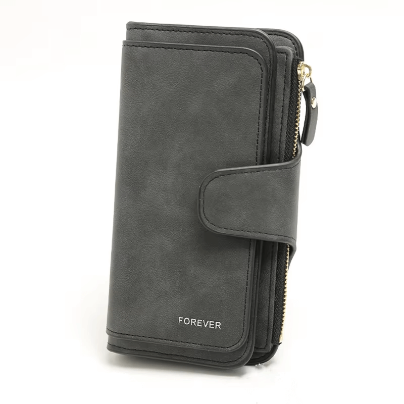 Vintage Frosted Double Zipper Long Wallet | Double Zipper Wallet Women