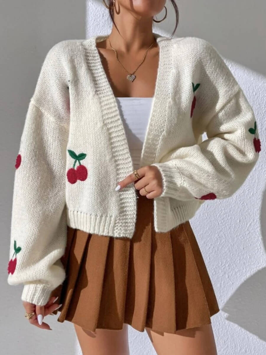 Women Knitted Cardigan Outerwear  |  Soft Knit Cardigan Sweater