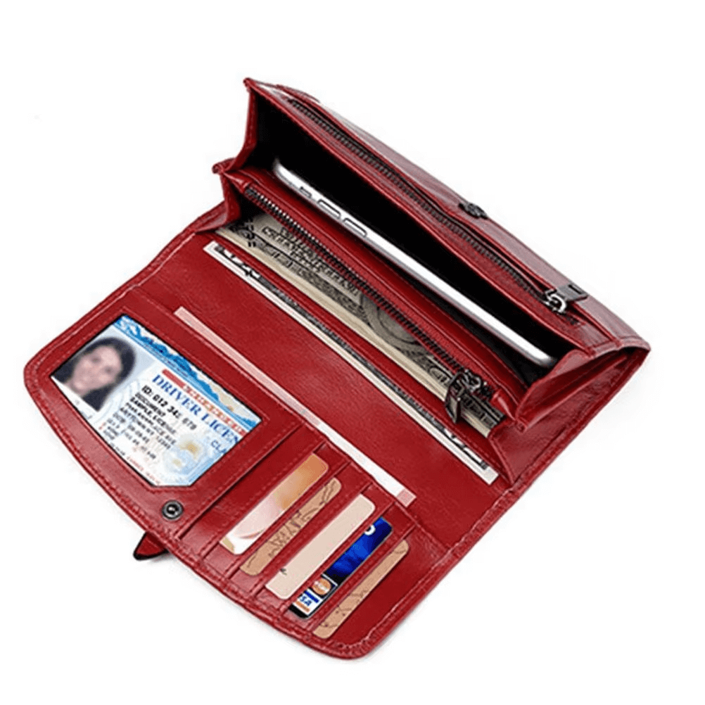 Women Leather Wallet With Multiple Card Slots  Luxury Women Wallet